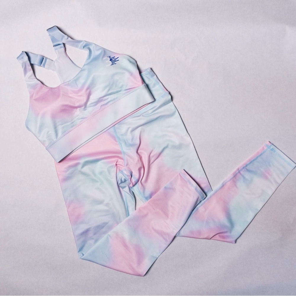 Women's Pastel Tie-Dye Leggings Set